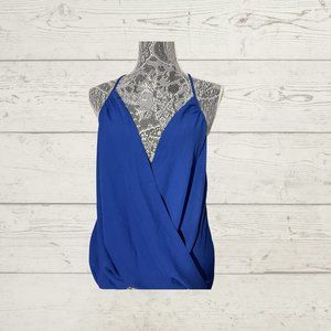 Shinestar Sleeveless Strappy Open Front POLYESTER TOP  L